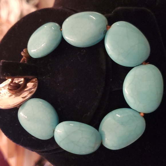 TURQUOISE NECKLACE, EARRINGS, RING & BRACELET SET - Picture 4 of 13